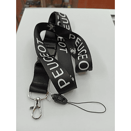 *🔥OFERTA RELÁMPAGO 🔥* *LLAVERO TUNING LANYARD PEUGEOT (NEGRO)*