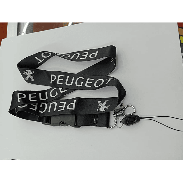 *🔥OFERTA RELÁMPAGO 🔥* *LLAVERO TUNING LANYARD PEUGEOT (NEGRO)* 2