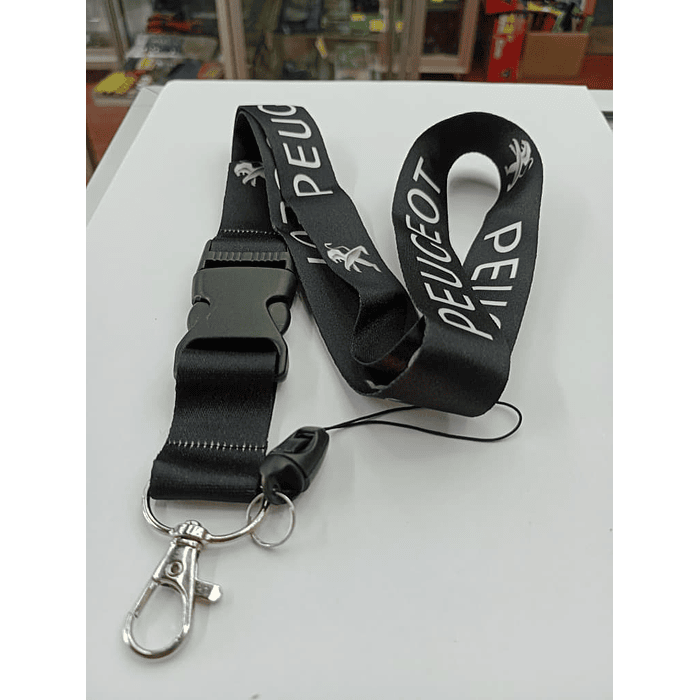 *🔥OFERTA RELÁMPAGO 🔥* *LLAVERO TUNING LANYARD PEUGEOT (NEGRO)* 5