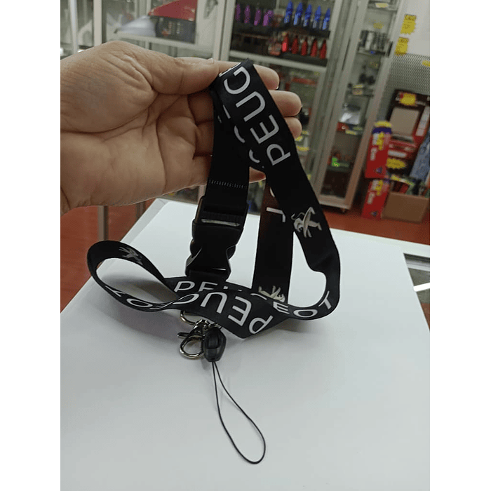 *🔥OFERTA RELÁMPAGO 🔥* *LLAVERO TUNING LANYARD PEUGEOT (NEGRO)* 6