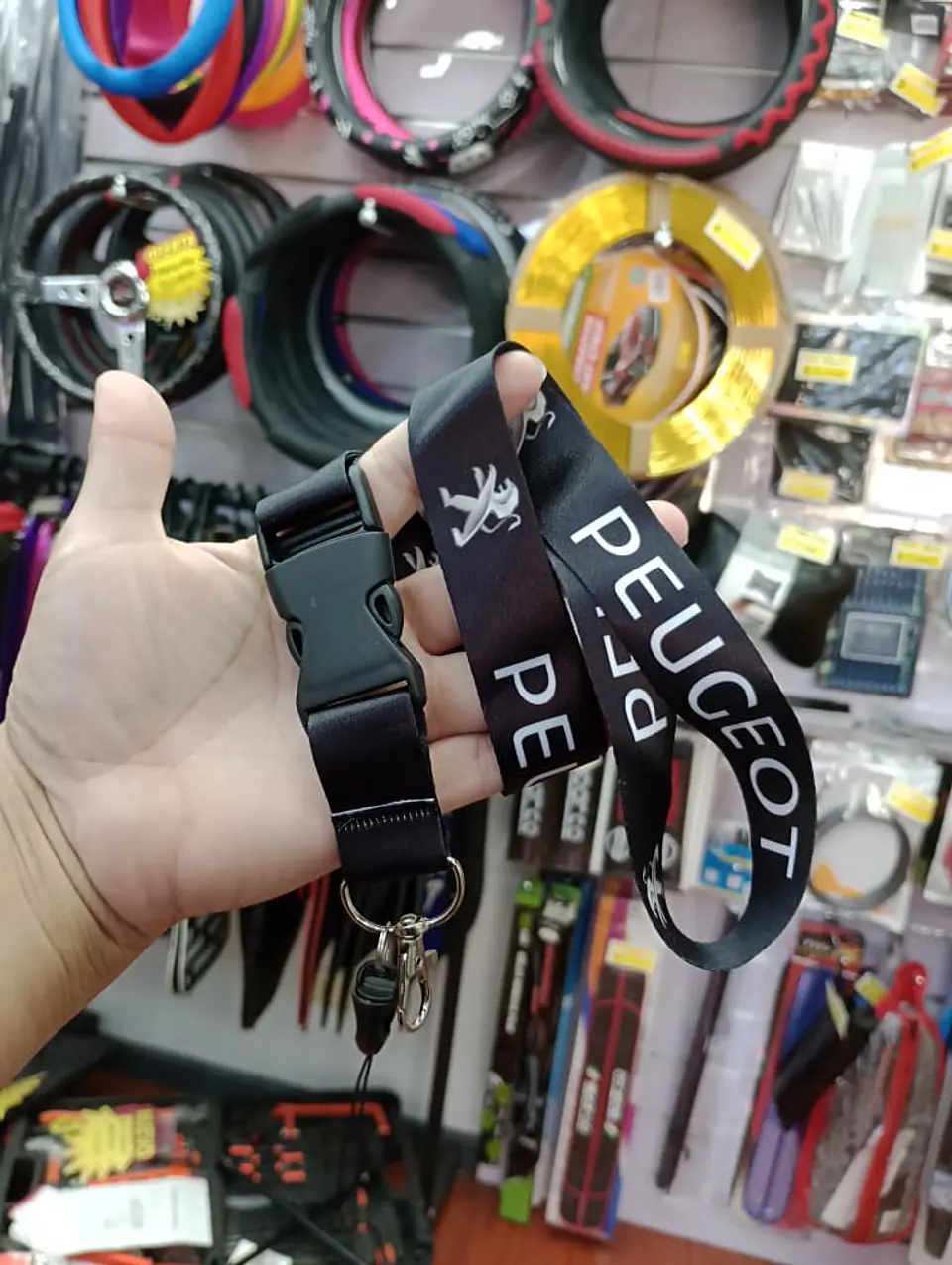 Relámpago llavero tuning lanyard peugeot (negro) 9