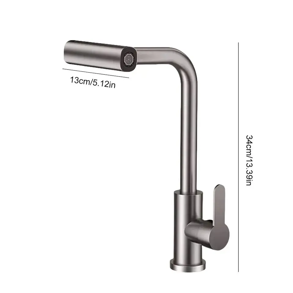 Llave Lavaplatos 4 Modos 360° Acero Inox Gris Bronce con 2 mangueras 3