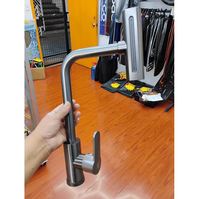 💥Oferta Especial💥 Llave Lavaplatos 4 Modos 360° Acero Inox Gris Bronce con 2 mangueras 15