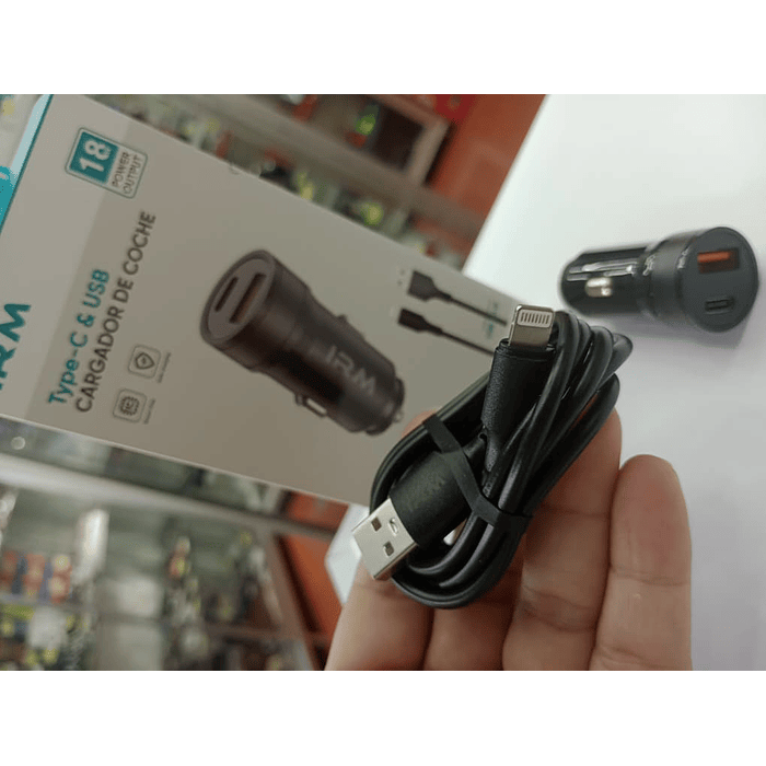 💥Oferta liquidacion💥 Cargador de auto tipo C USB con cable lightning 18w 12v 24v. 3