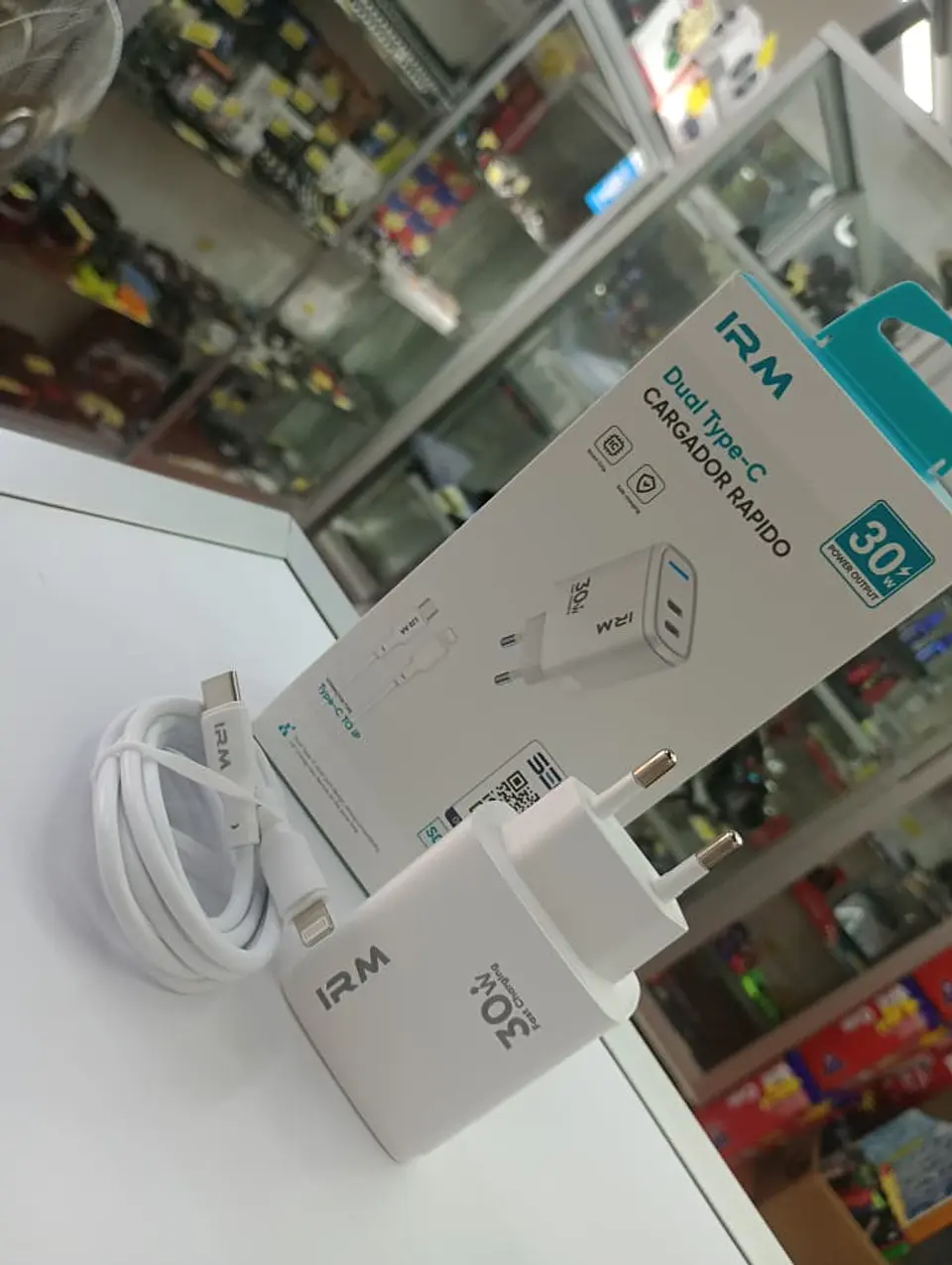 Cargador de celular dual tipo C con cable lightning 30w 7