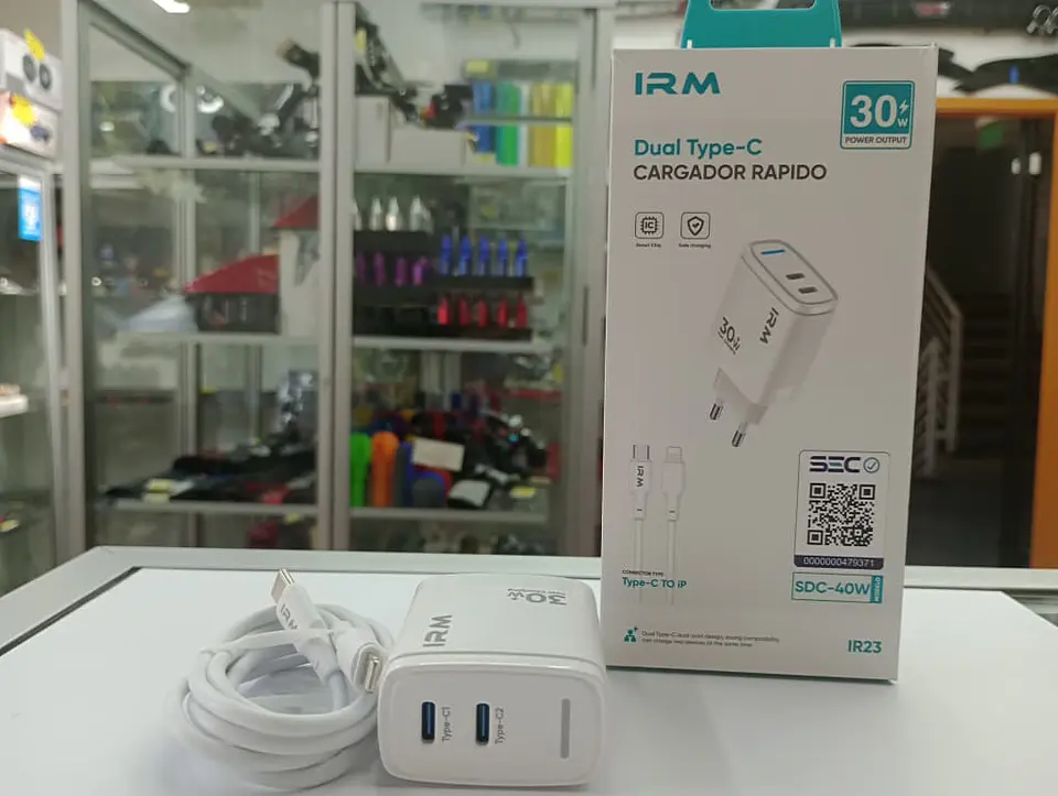 Cargador de celular dual tipo C con cable lightning 30w 8