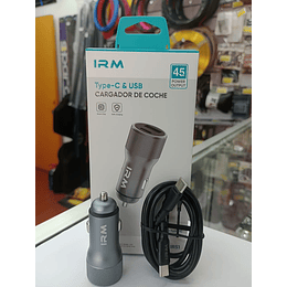 💥Oferta liquidacion💥 Cargador de auto tipo C USB con cable tipo C 45w 12v 24v