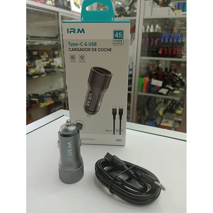 💥Oferta liquidacion💥 Cargador de auto tipo C USB con cable tipo C 45w 12v 24v 2