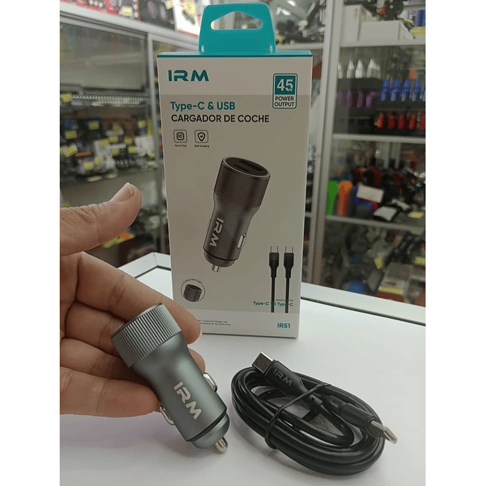 💥Oferta liquidacion💥 Cargador de auto tipo C USB con cable tipo C 45w 12v 24v 3