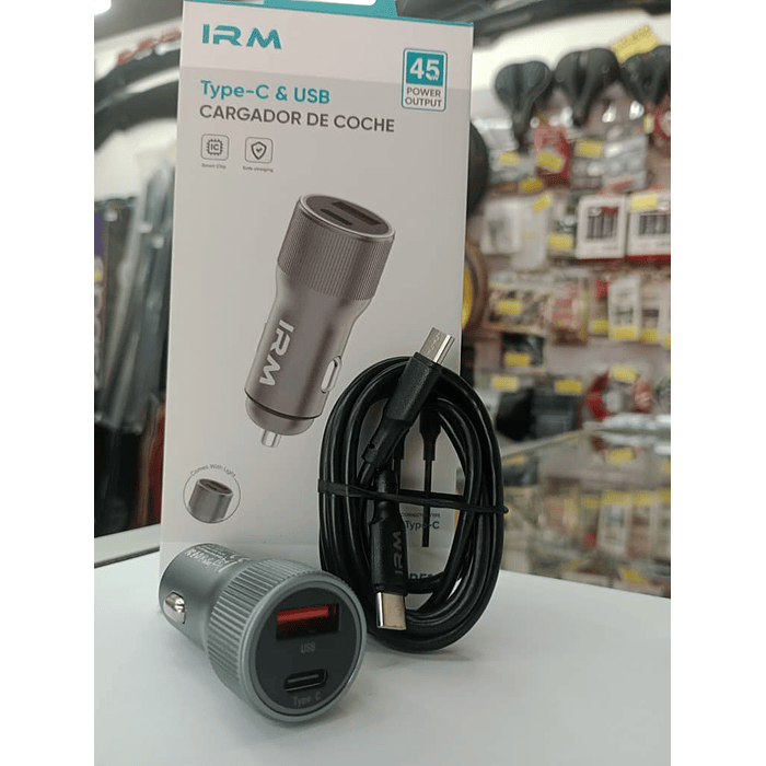 💥Oferta liquidacion💥 Cargador de auto tipo C USB con cable tipo C 45w 12v 24v 5