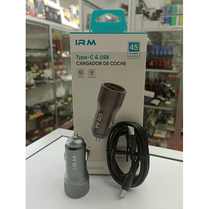 💥Oferta liquidacion💥 Cargador de auto tipo C USB con cable tipo C 45w 12v 24v 6