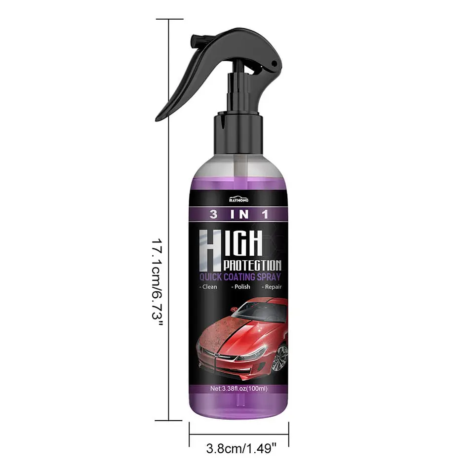 Spray Protector Cerámico 3 en 1 hidrofobico Brillo Extremo y 2