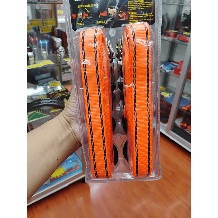 🌟Oferta especial🌟 X2 Eslingas De Amarre Con Ratchet 2,54cm X 457cm  9