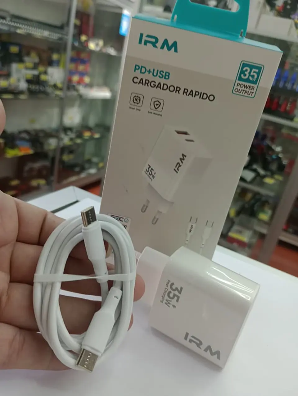 Cargador de auto tipo C USB con cable tipo C a C 35w 5