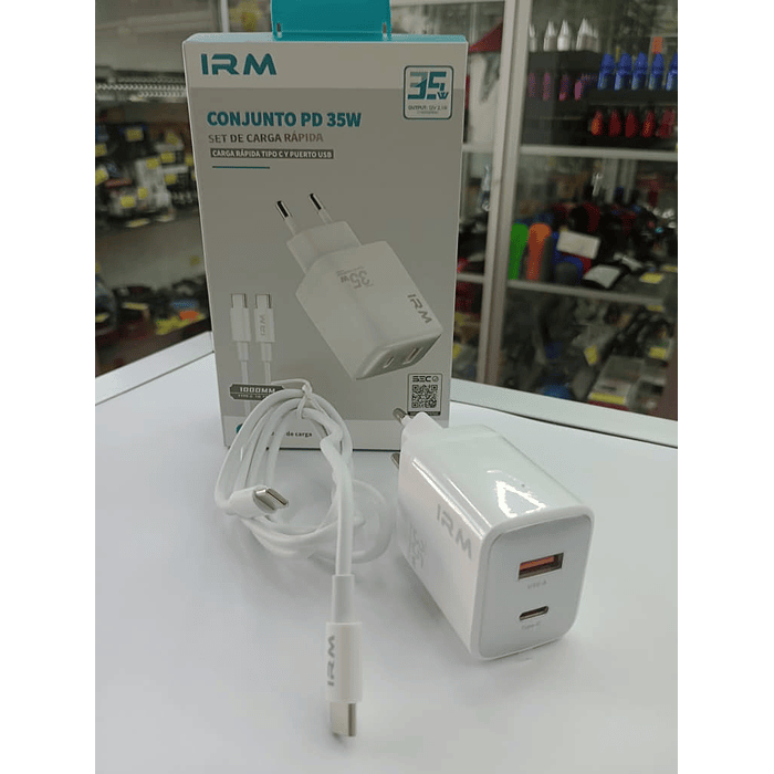 💥Oferta liquidacion💥 Cargador de auto tipo C USB con cable tipo C a C 35w 2