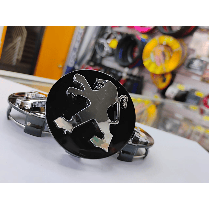 Set X4 Tapas centro de Llantas de autos centro de rueda marca PEUGEOT 58X60MM 13