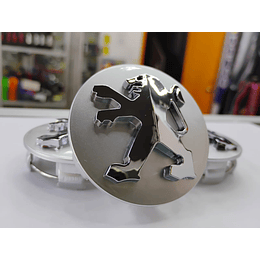 Set X4 Tapas centro de Llantas de autos centro de rueda marca Peugeot 58mm X 60mm 