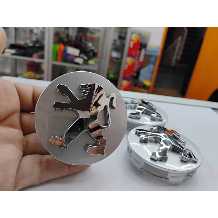 Set X4 Tapas centro de Llantas de autos centro de rueda marca Peugeot 58mm X 60mm  15