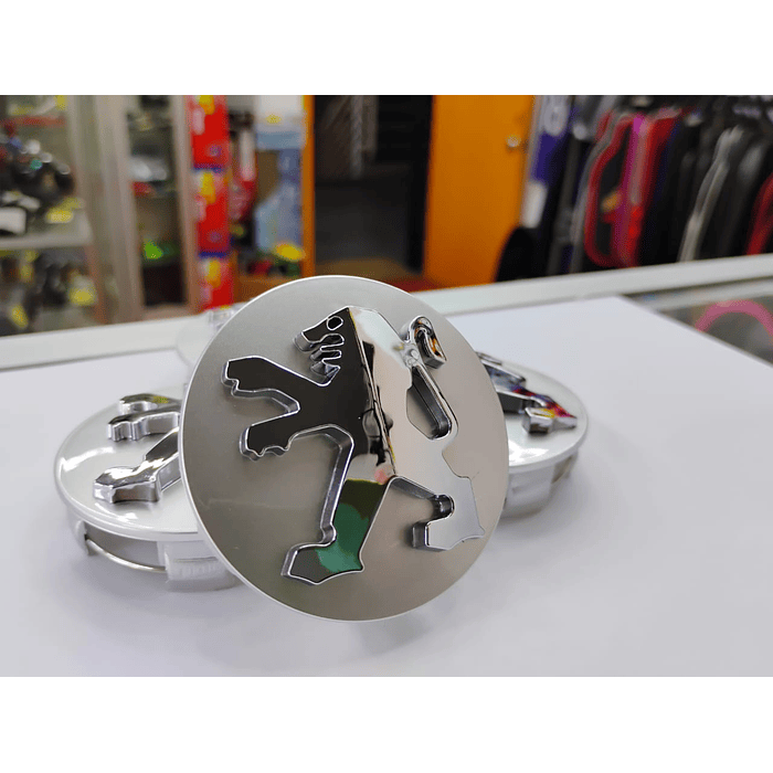 Set X4 Tapas centro de Llantas de autos centro de rueda marca Peugeot 58mm X 60mm  17