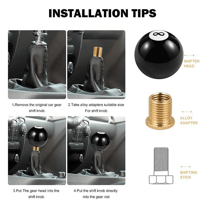 Pomo perilla de palanca de cambios bola 8 🎱  14