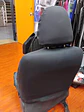 Fundas de asiento individual eco cuero negro franja plateada hilo de - thumbnail 3