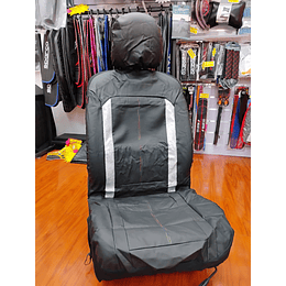 🔥Oferta especial🔥 Fundas de asiento individual eco cuero negro franja plateada hilo de colores 🚗
