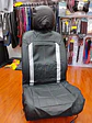 Fundas de asiento individual eco cuero negro franja plateada hilo de - thumbnail 1