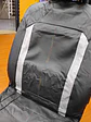Fundas de asiento individual eco cuero negro franja plateada hilo de - thumbnail 6