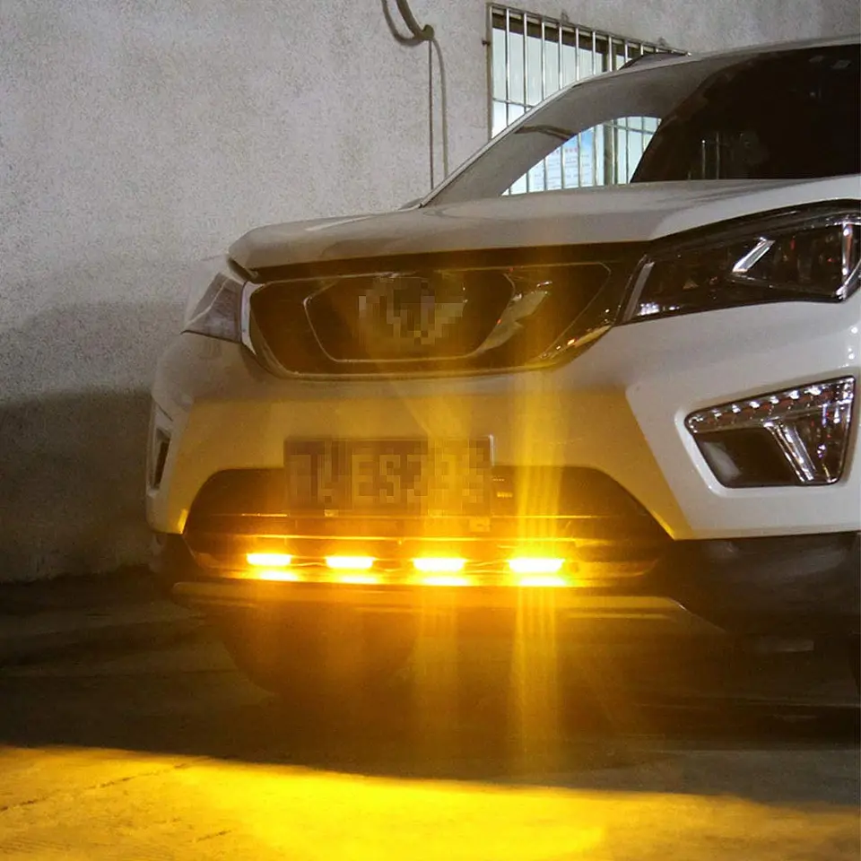 Kit de 4 luces para rejilla estrobo LED 12V amarillo ámbar 4