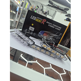 🔥 Oferta especial 🔥 Kit de 4 luces para rejilla de autos estrobo LED 12V amarillo ámbar impermeable