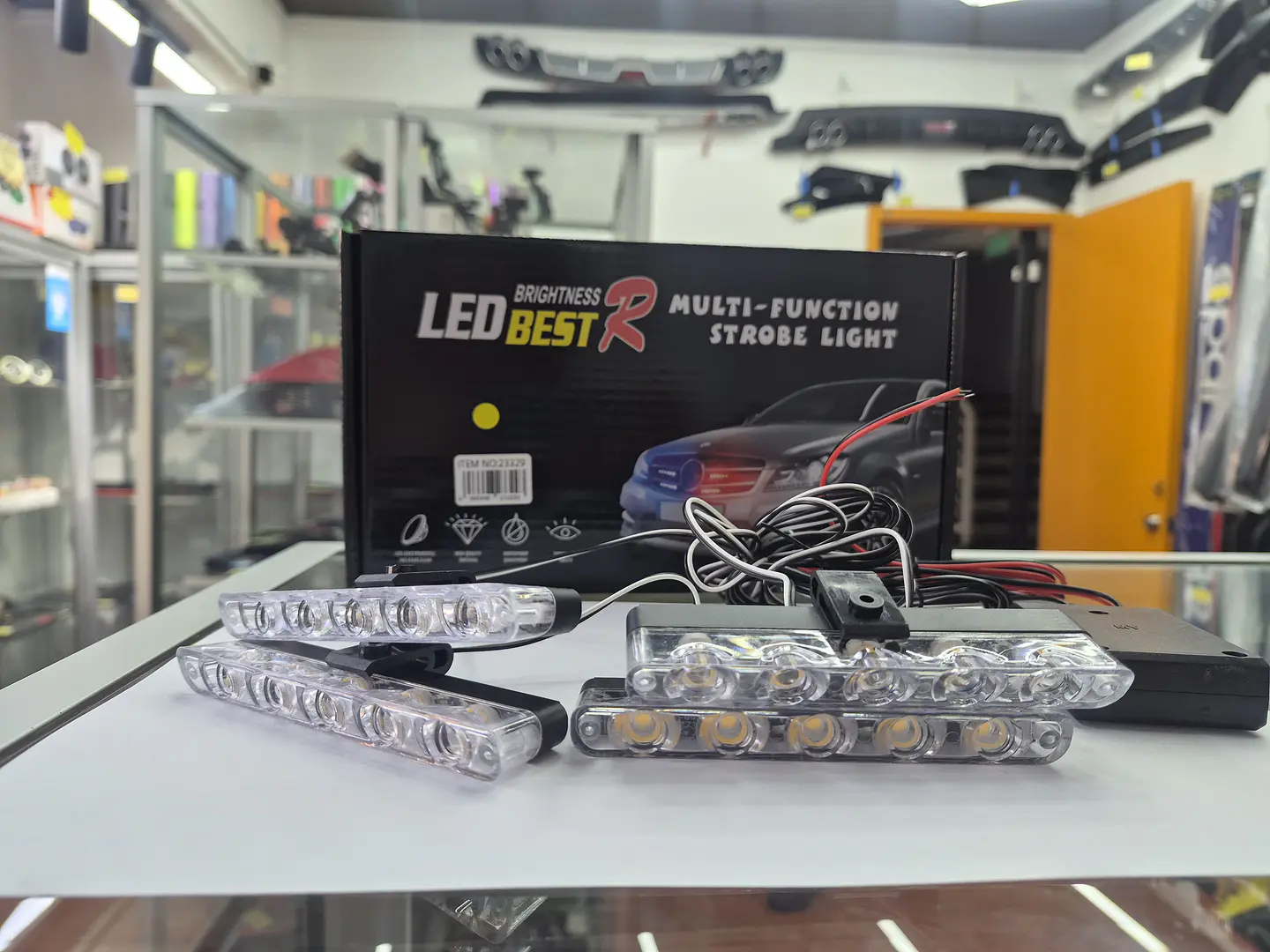 Kit de 4 luces para rejilla estrobo LED 12V amarillo ámbar 10