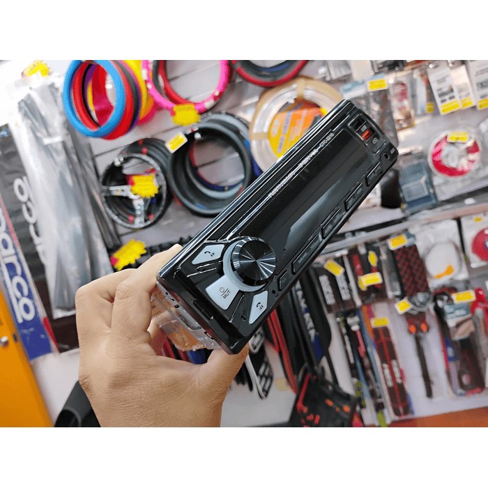 🔥 OFERTA DE LIQUIDACION 🔥   Radio reproductor 1 Din con Bluetooth, llamadas Bluetooth, MP3, USB, SD para autos 12v radio am/fm salidas 4x50w 18.8cmx5.8cm modelo 2216  7