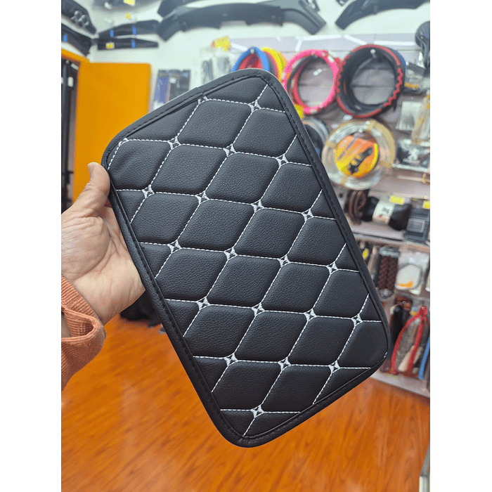 💥Oferta especial💥 Funda para apoyabrazos auto eco cuero universal hilo blanco 🚗 10