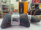 X2 Almohadas apoya cabeza linea de colores ecocuero negro universal - Miniatura 5