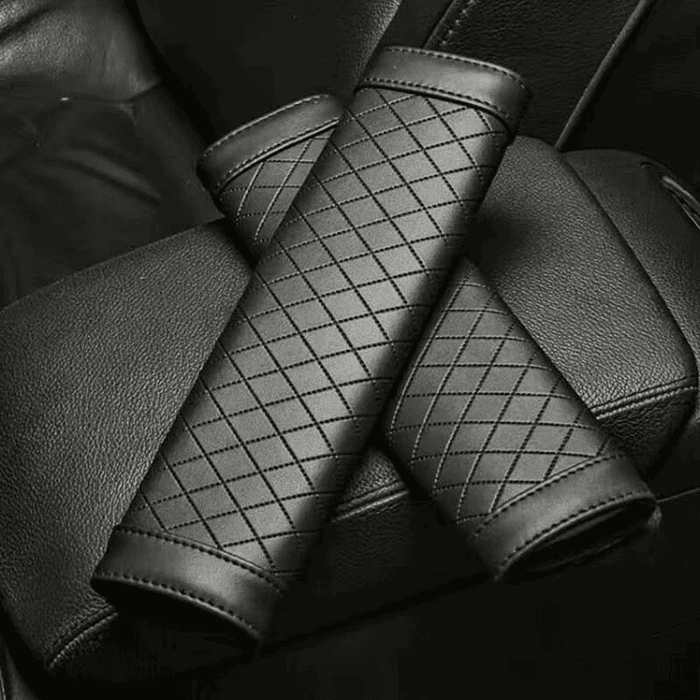 🔥 *¡LIQUIDACIÓN IMPERDIBLE!* 🔥   * X2 CUBRE CINTURÓN DE SEGURIDAD NEGRO DISEÑO HILO negro * 🚗💎  8