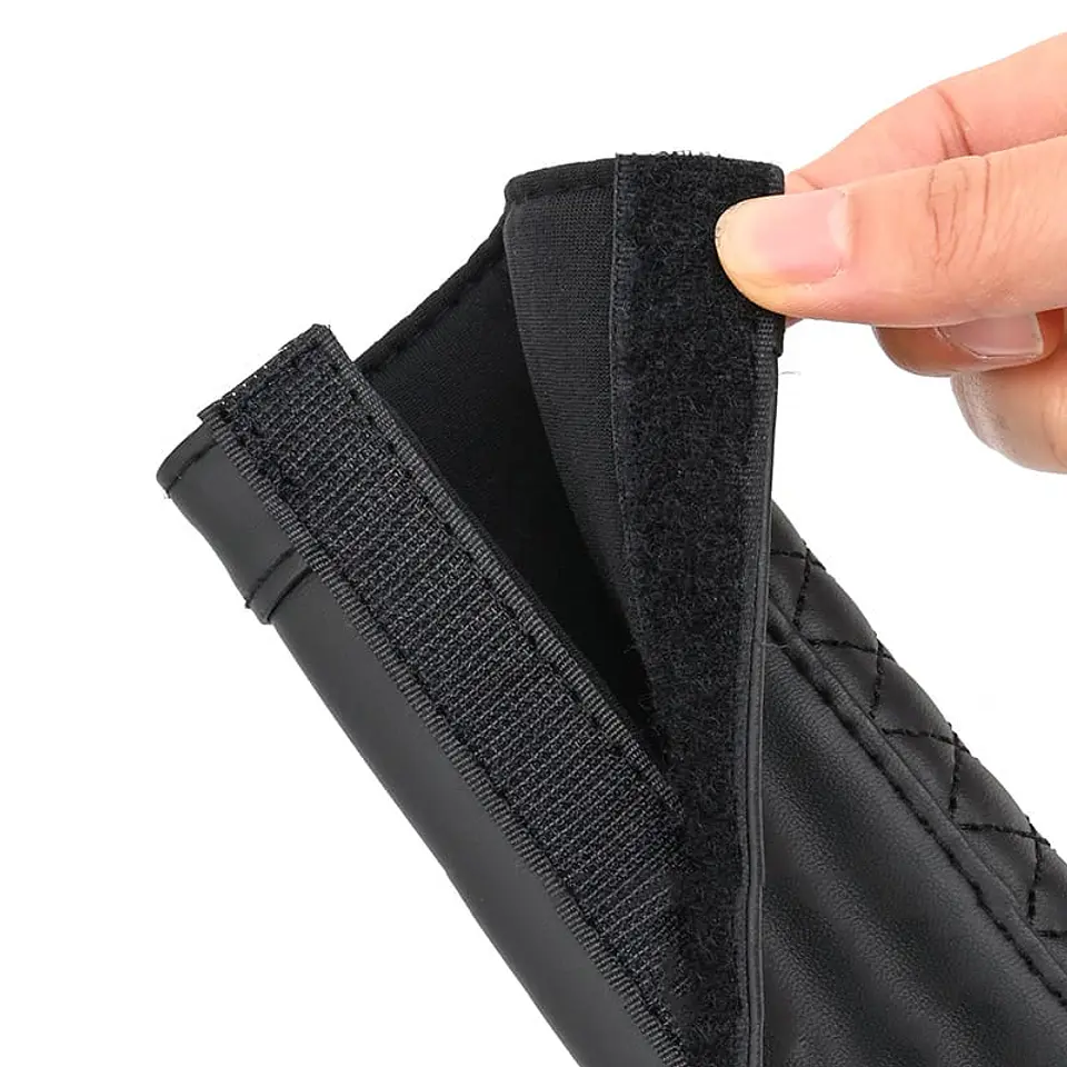 Liquidación x2 cubre cinturón de seguridad negro diseño hilo negro 9