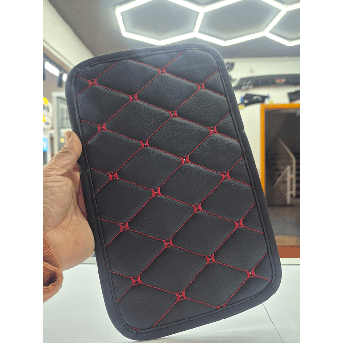 💥Oferta especial💥 Funda para apoyabrazos auto eco cuero universal hilo rojo 🚗  3