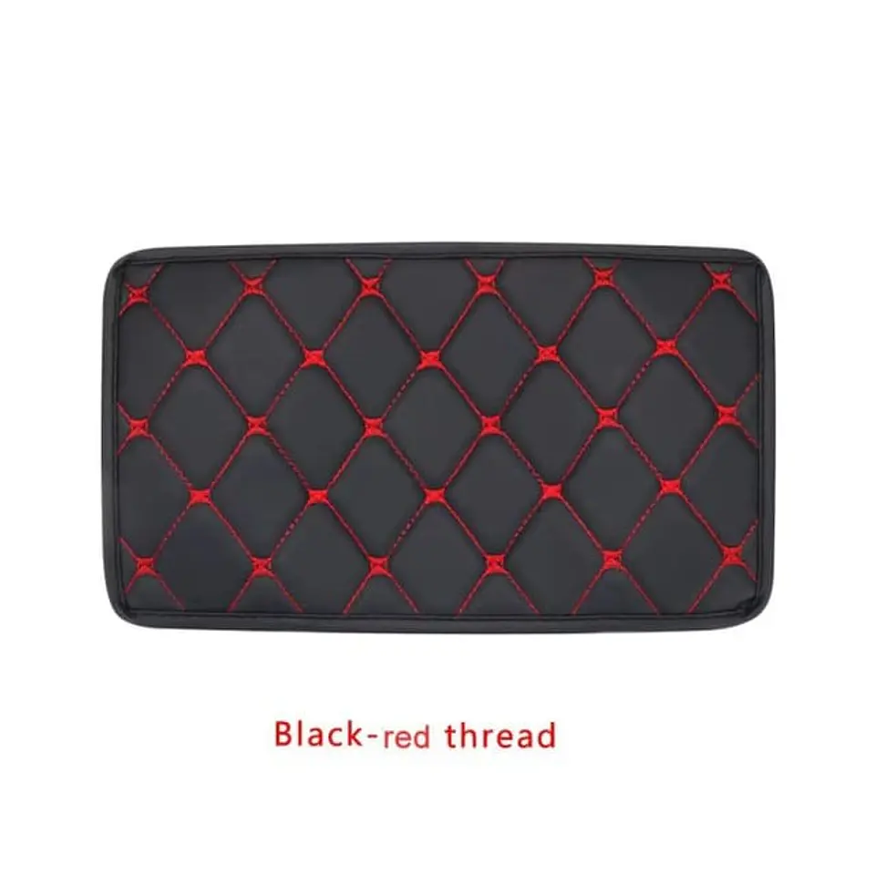 Funda para apoyabrazos auto eco cuero universal hilo rojo 7