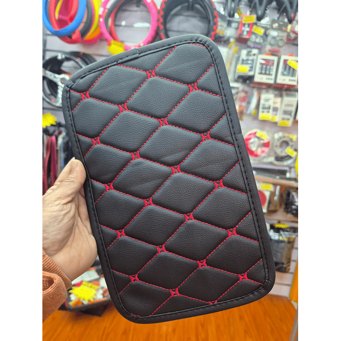 💥Oferta especial💥 Funda para apoyabrazos auto eco cuero universal hilo rojo 🚗  8