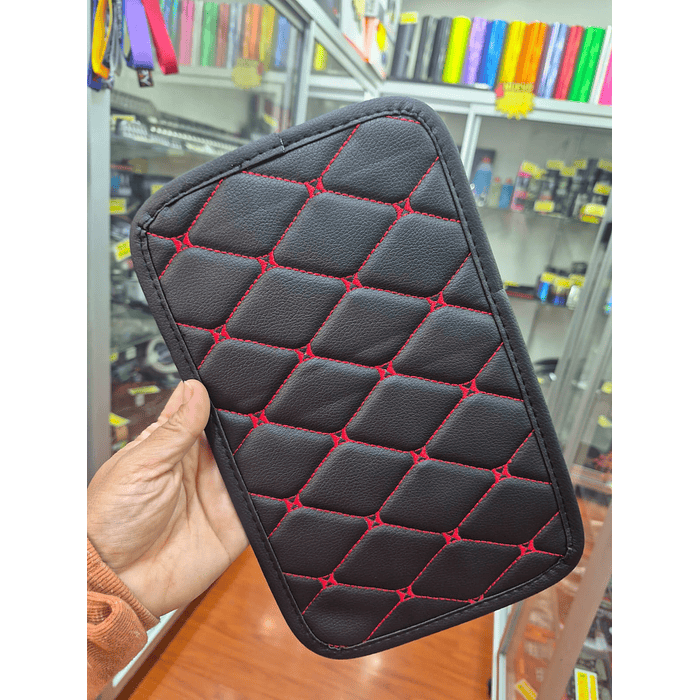 💥Oferta especial💥 Funda para apoyabrazos auto eco cuero universal hilo rojo 🚗  11