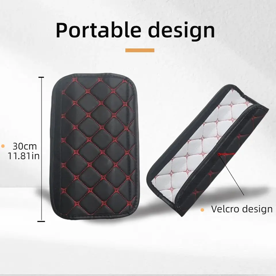 Liquidación x2 cubre cinturón de seguridad negro diseño hilo rojo 6