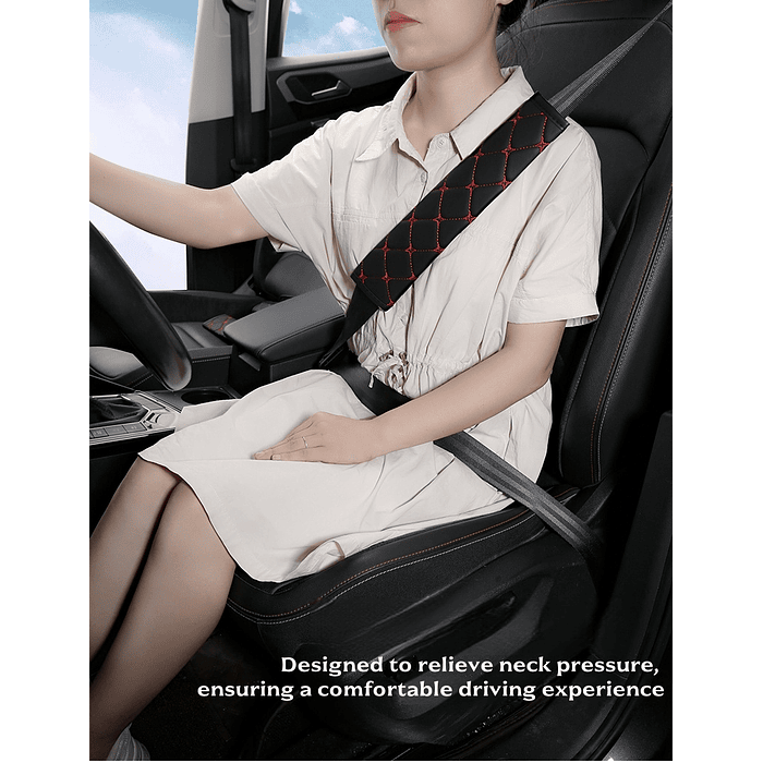 🔥 *¡LIQUIDACIÓN IMPERDIBLE!* 🔥   * X2 CUBRE CINTURÓN DE SEGURIDAD NEGRO DISEÑO HILO ROJO * 🚗💎 13