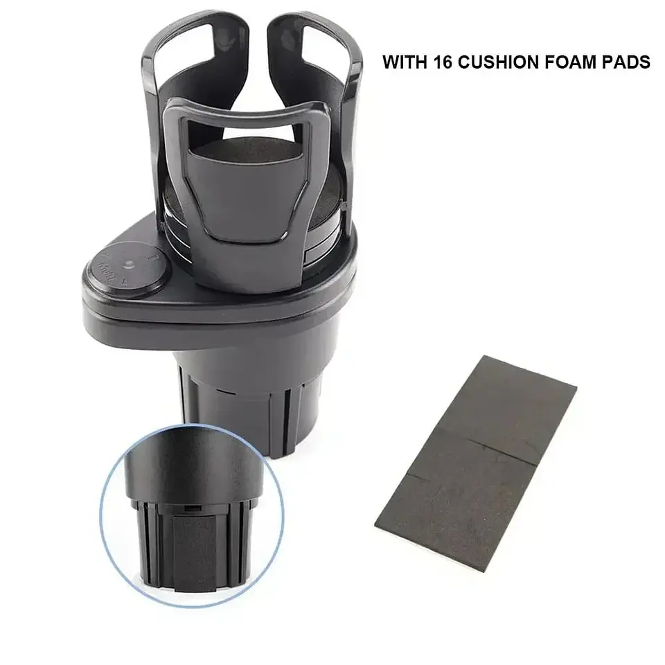 Portavasos Doble Auto Giratorio ajustable 2 en 1 base expansible 8