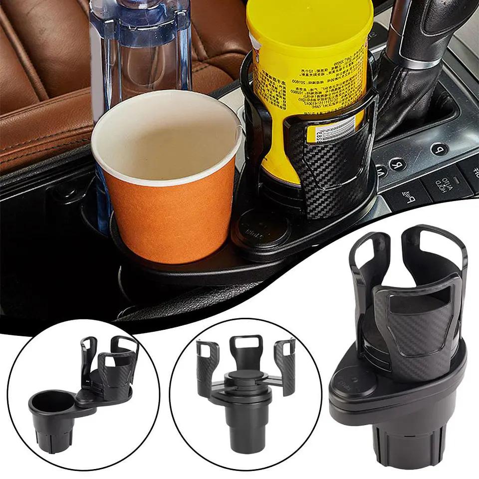 Portavasos Doble Auto Giratorio ajustable 2 en 1 base expansible 12