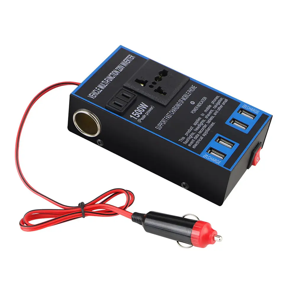 Inversor 1500W 12/24V a 110/220V con USB carga rápida 3