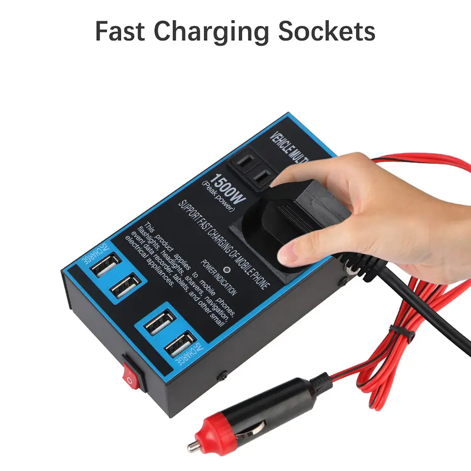 Inversor 1500W 12/24V a 110/220V con USB carga rápida 6