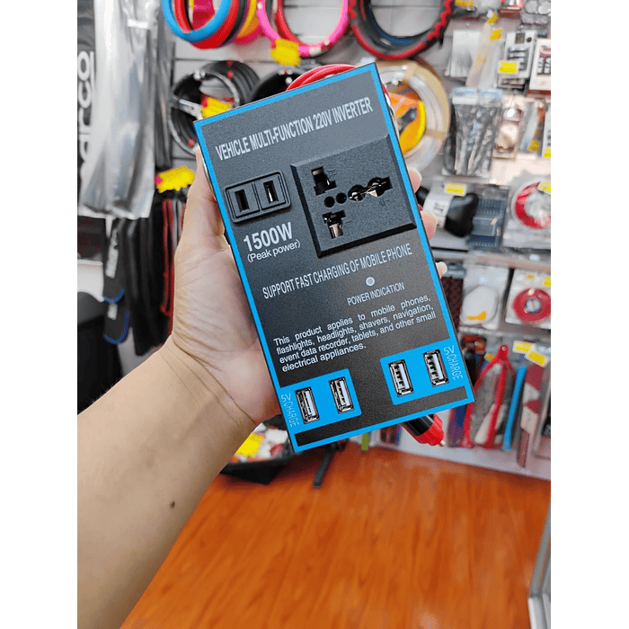 🔥 Oferta especial🔥 Inversor 1500W 12/24V a 110/220V con USB carga rápida 16