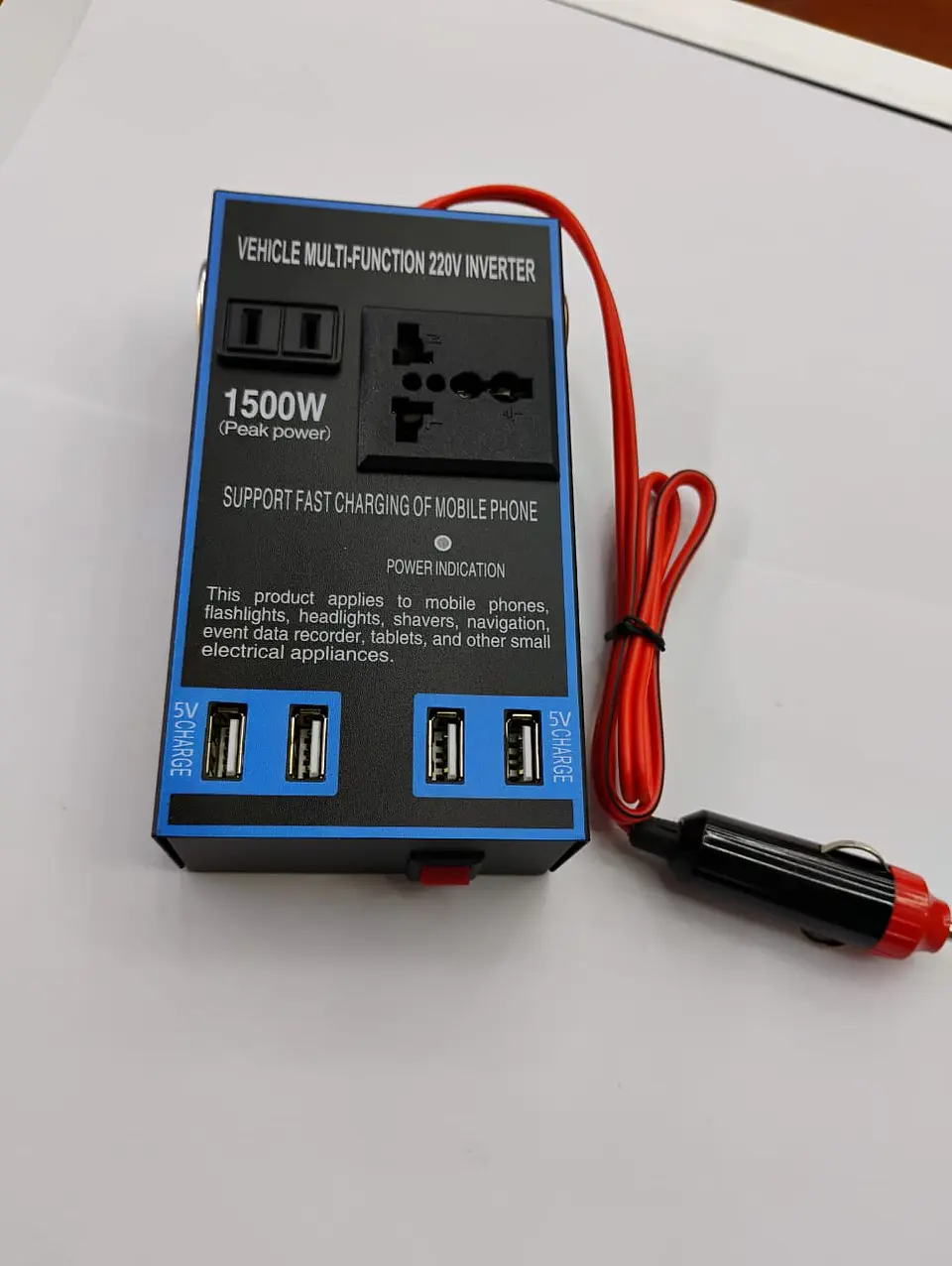 Inversor 1500W 12/24V a 110/220V con USB carga rápida 19