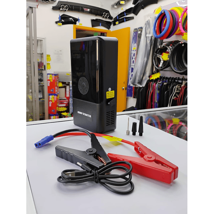 🌟Oferta especial🌟  Partidor inflador 12V portátil, arranque y energía auto de emergencia 9