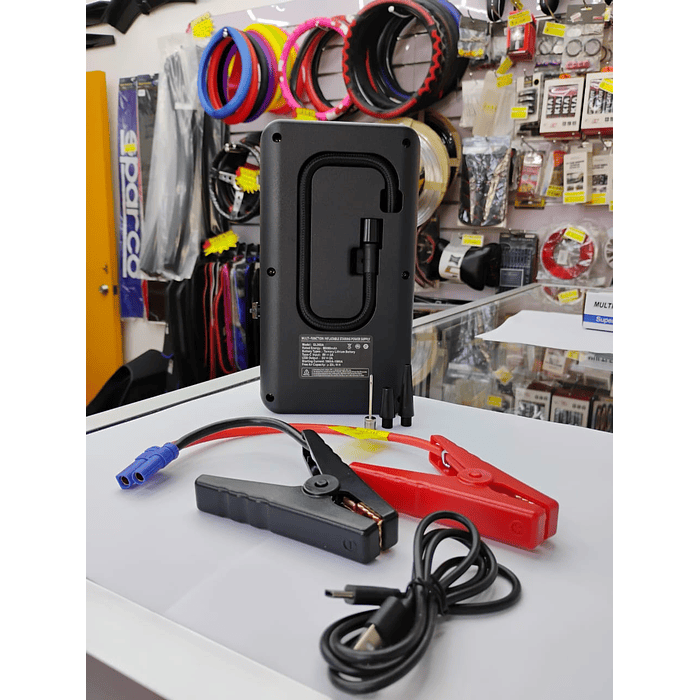 🌟Oferta especial🌟  Partidor inflador 12V portátil, arranque y energía auto de emergencia 14